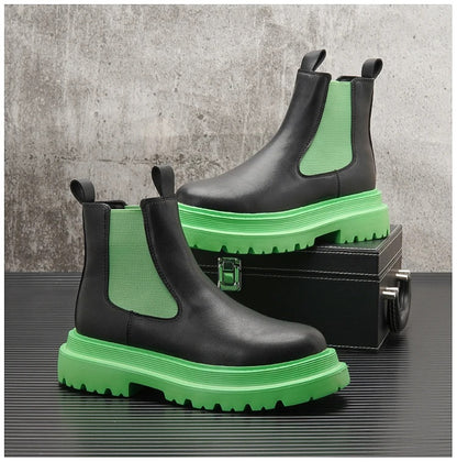 ENVY Men's Green Platform Boots