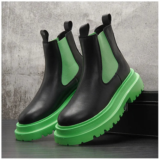 ENVY Men's Green Platform Boots