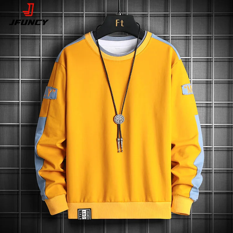 Oversized Men'S Hoodies O-Neck Long Sleeve Sweatshirts Fashion Autumn Spring Man Pullover Tops Male Streetwear Clothing